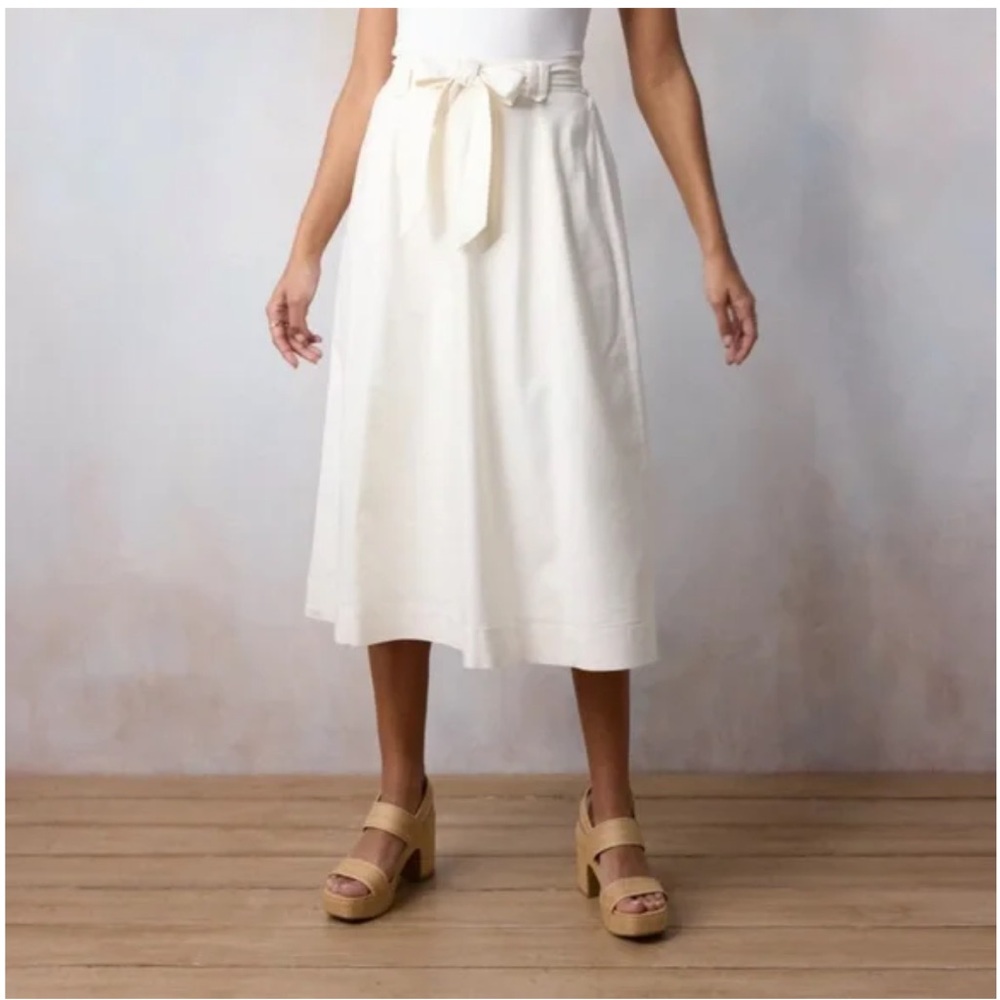 LC Lauren Conrad Linen Blend Midi Skirt NWT